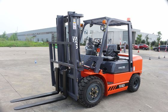 3,5 opinión amplia de 3M del palo libre de la elevación de Ton Diesel Forklift Two Stage